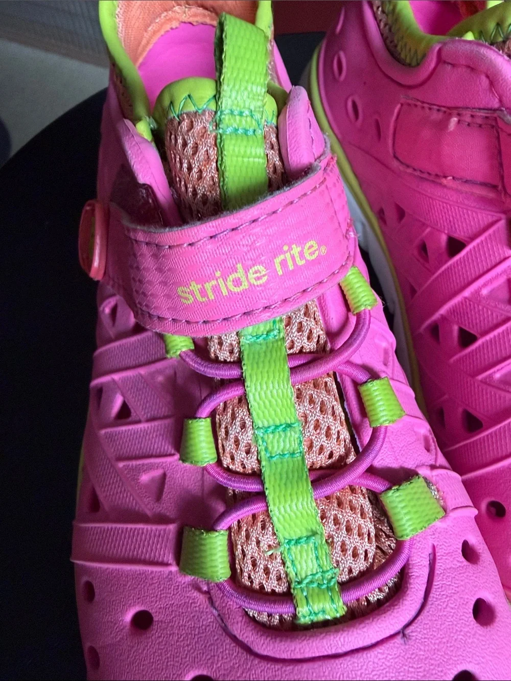 Stride Rite Kids' Pink and Neon Green Water Shoes
